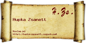 Hupka Zsanett névjegykártya